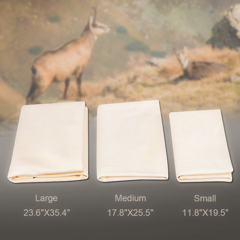 River Lake Chamois Drying Cloth Car Drying Towel Real Leather Super Absorbent Fast Drying Natural Chamois Car Wash Cloth Accessory (17.7" x 23.6") - Image 5